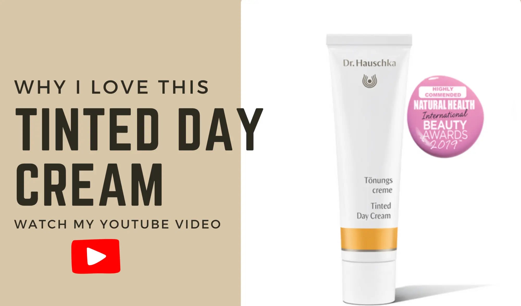 image of dr hauschka tinted day cream with best of beauty award logo