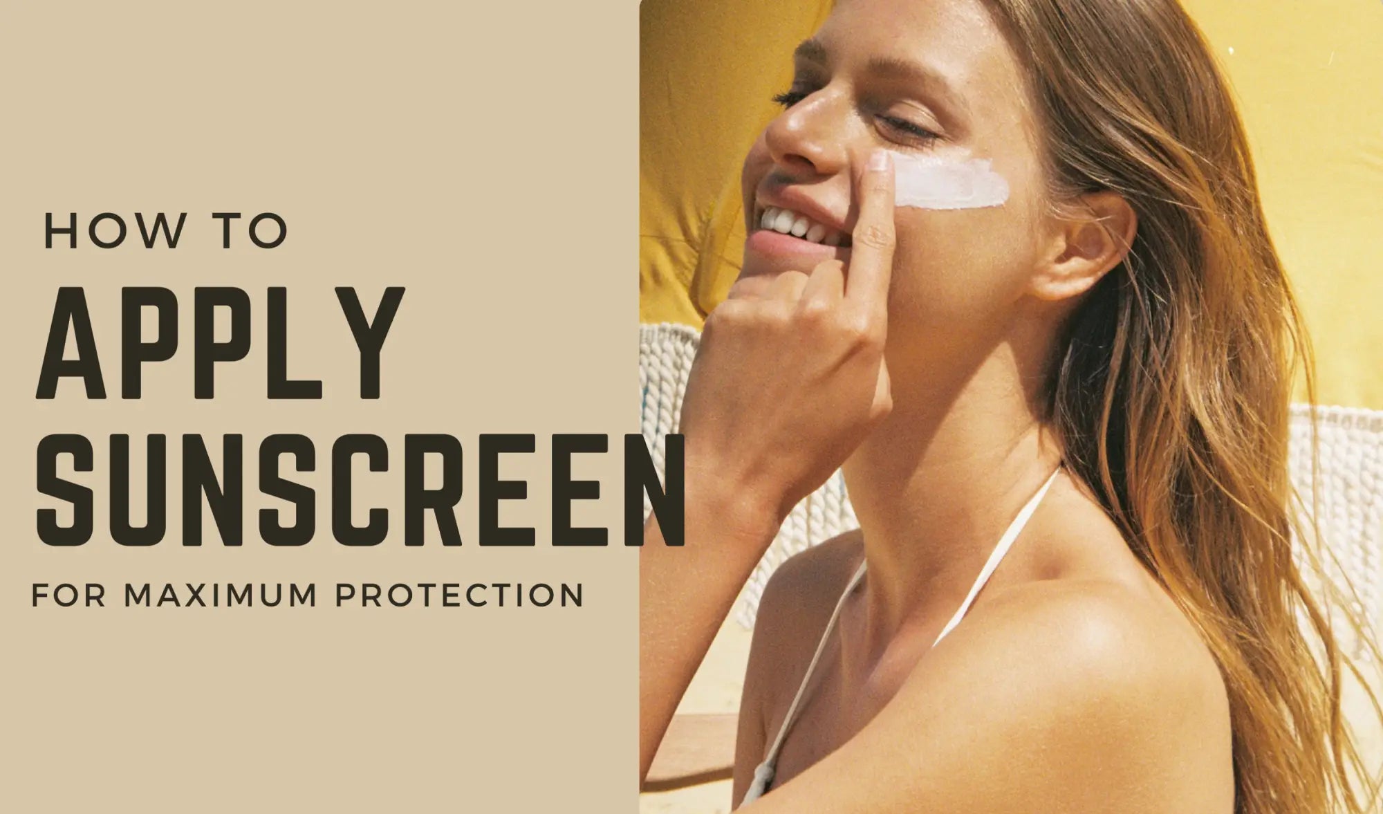 woman applying face sunscreen