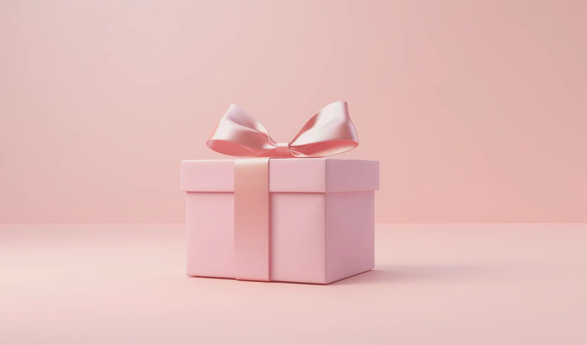 pink gift box with pink ribbon