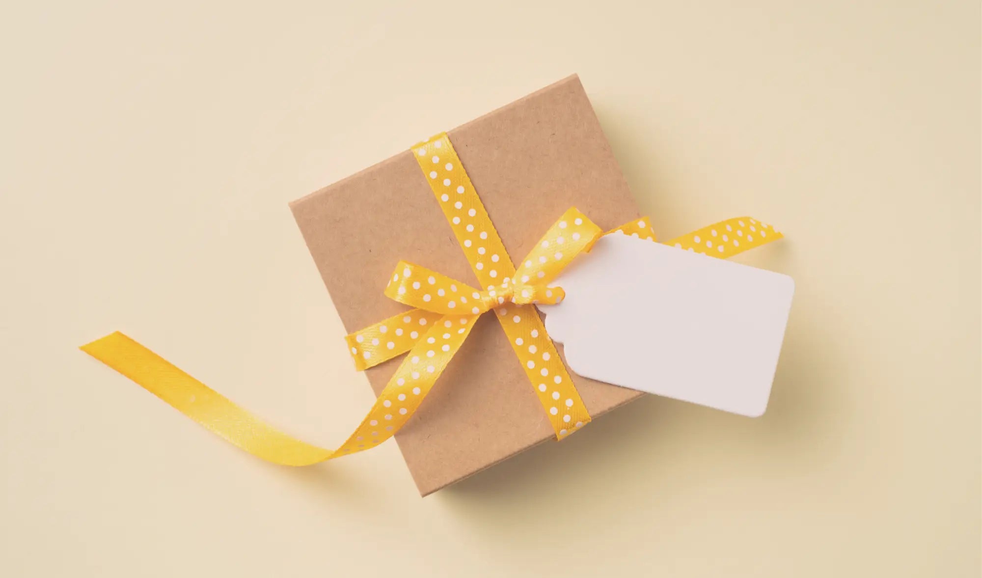 Gift with yellow ribbon