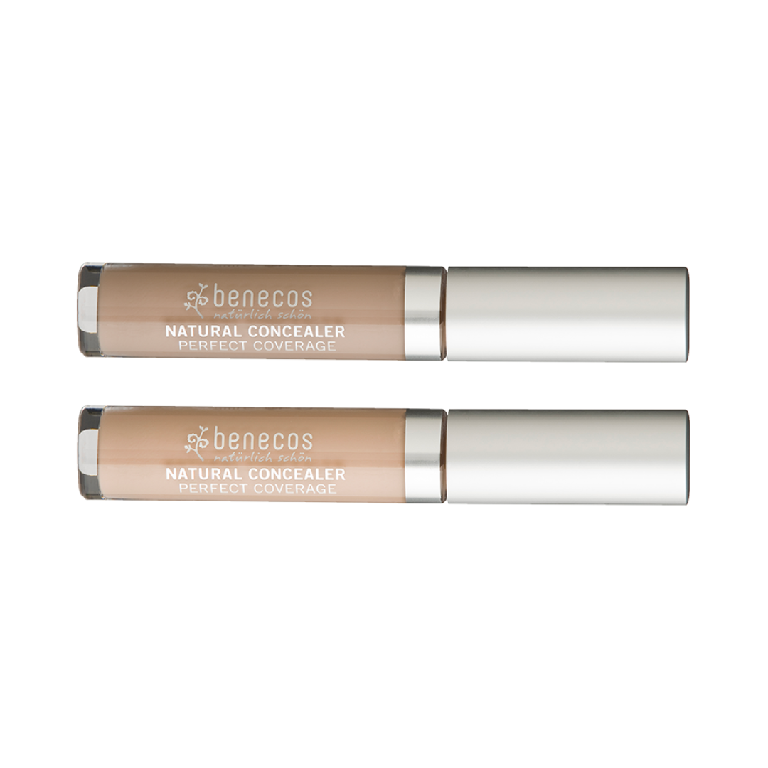 benecos natural concealer for perfect coverage, the two different colours.