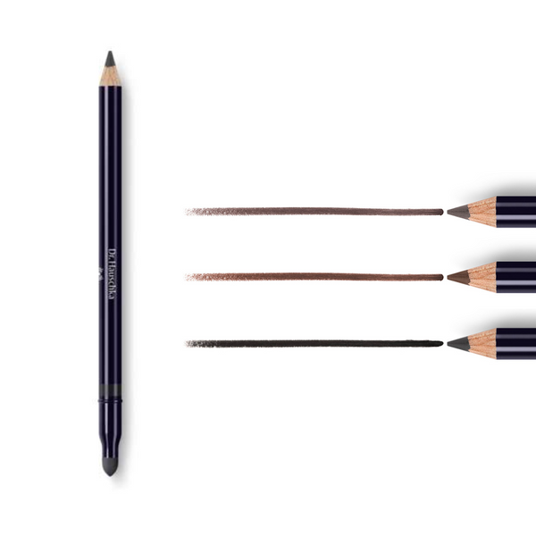 Dr Hauschka Natural Makeup Eye Definer in three different colours of black, brown and taupe