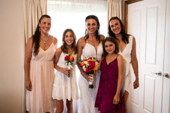 Elisia with cousins and family on wedding day