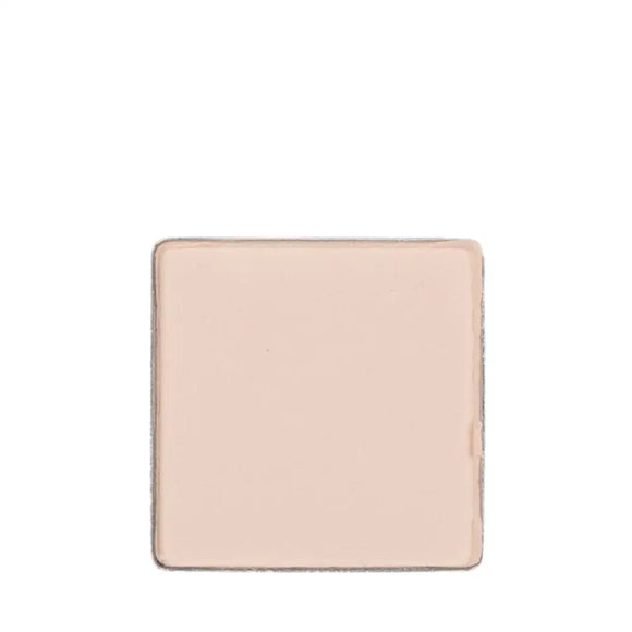 Square-shaped pale pink makeup compact or eyeshadow pan.