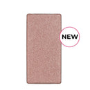 Shimmery rose gold eyeshadow pan with a ’NEW’ label.
