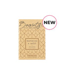 Natural refill palette for beauty products in eco-friendly packaging with geometric patterns.