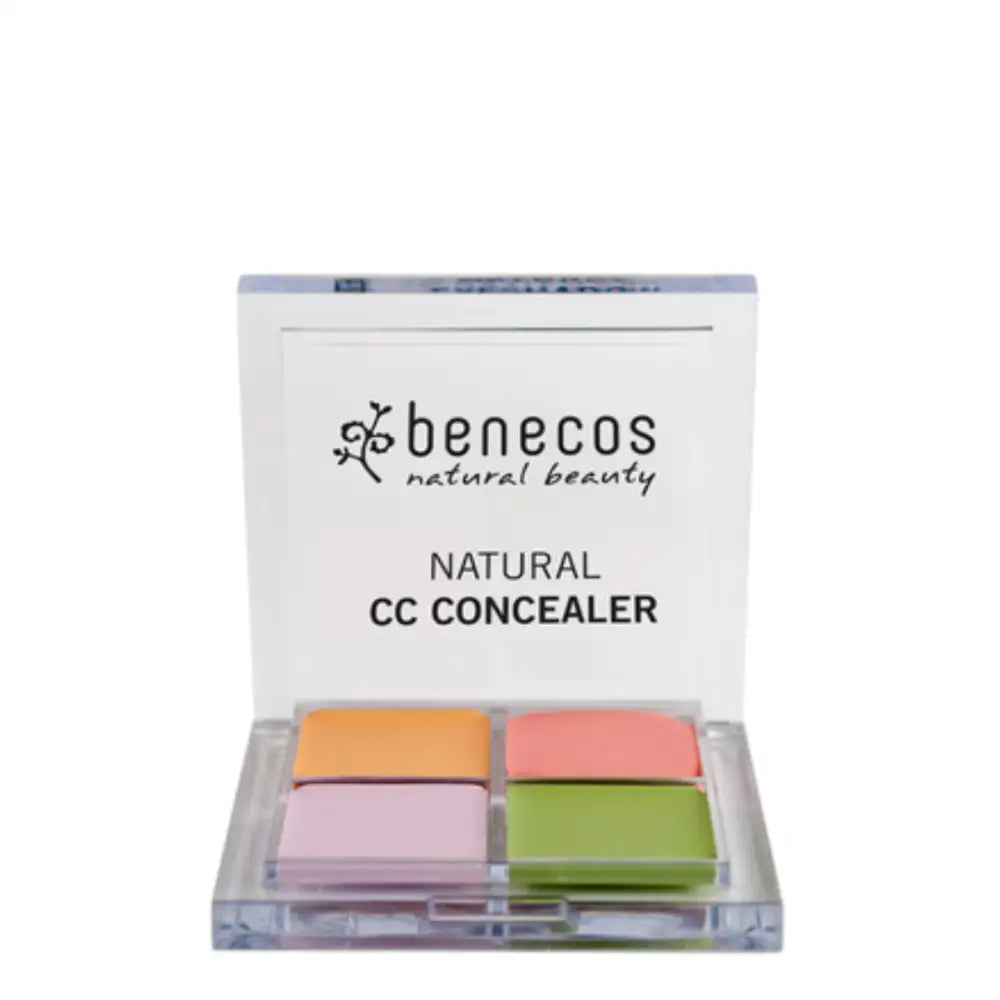 Benecos natural beauty CC concealer palette with four color-correcting shades.