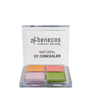 Benecos natural beauty CC concealer palette with four color-correcting shades.
