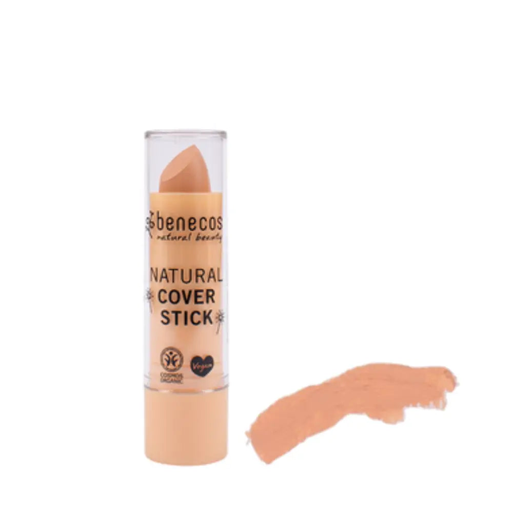 Natural beige-colored concealer stick with a swatch of product shown beside it.