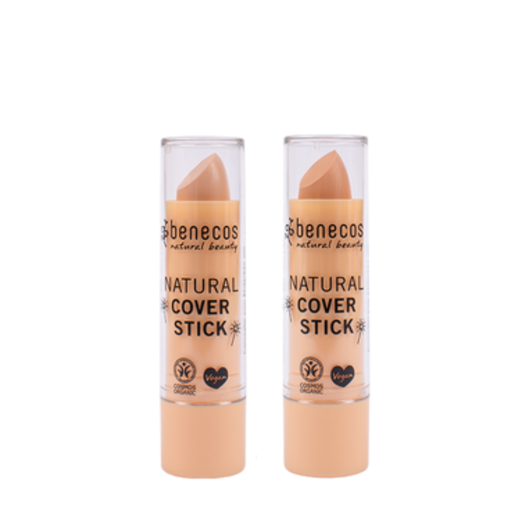 benecos natural makeup coverstick, Two colours beige and vanilla.