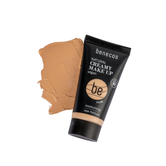 Black tube of vegan makeup.