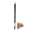 Brown eyebrow pencil with a brush end and color swatch.