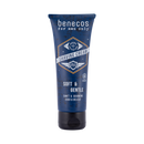 Blue tube of men’s shaving cream.