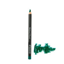 Green eye pencil with a matching color swatch smear.