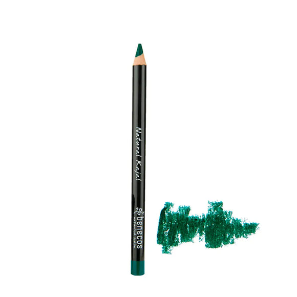 Green eye pencil with a matching color swatch smear.
