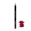 Black makeup pencil with a burgundy/wine-colored tip and matching color swatch.