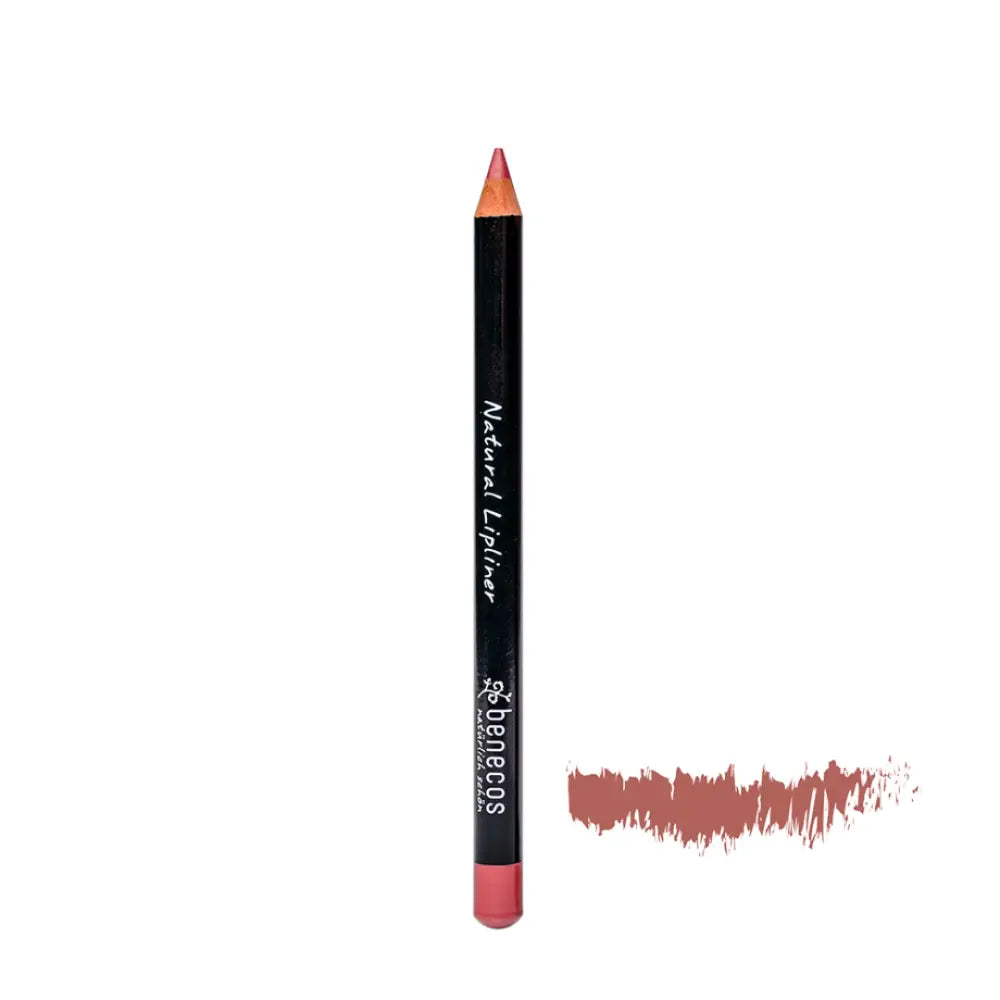 Pink lip liner pencil with a black barrel and a color swatch.