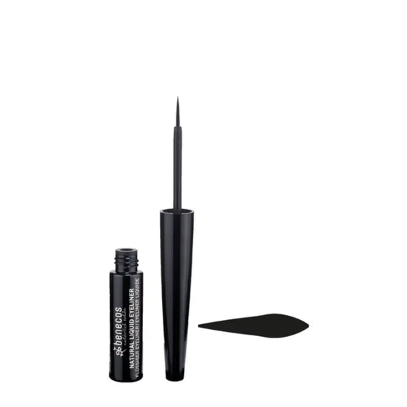 Black liquid eyeliner with applicator.