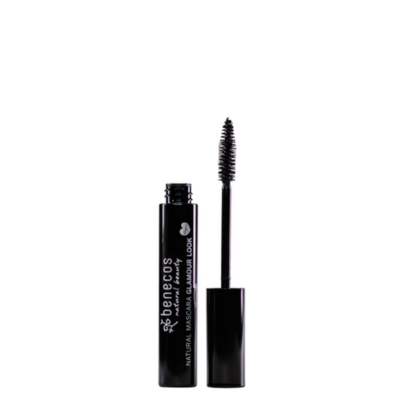 Black mascara with wand.