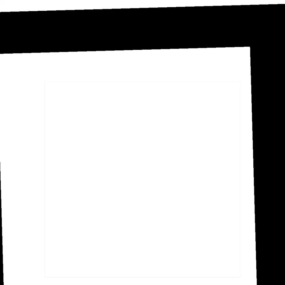 White rectangle with a black border on two sides.