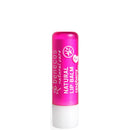 Pink natural lip balm in a cylindrical tube.