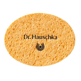 Yellow oval facial cleansing sponge