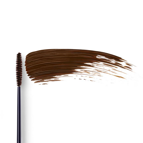 Brown mascara brush and smear.