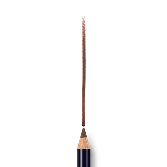 Sharpened wooden pencil with a dark blue or black coating.
