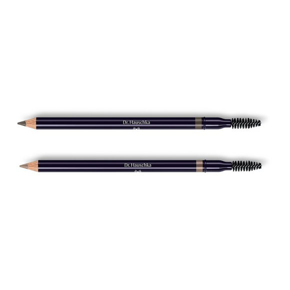 Two eyebrow pencils with spoolie brushes.