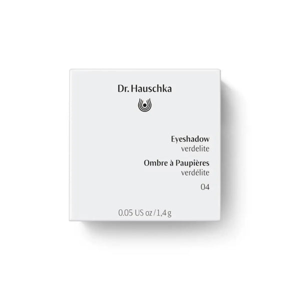 White Dr. Hauschka eyeshadow product box labeled ’04’’.