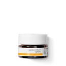 Lip balm in a brown jar with a white lid.