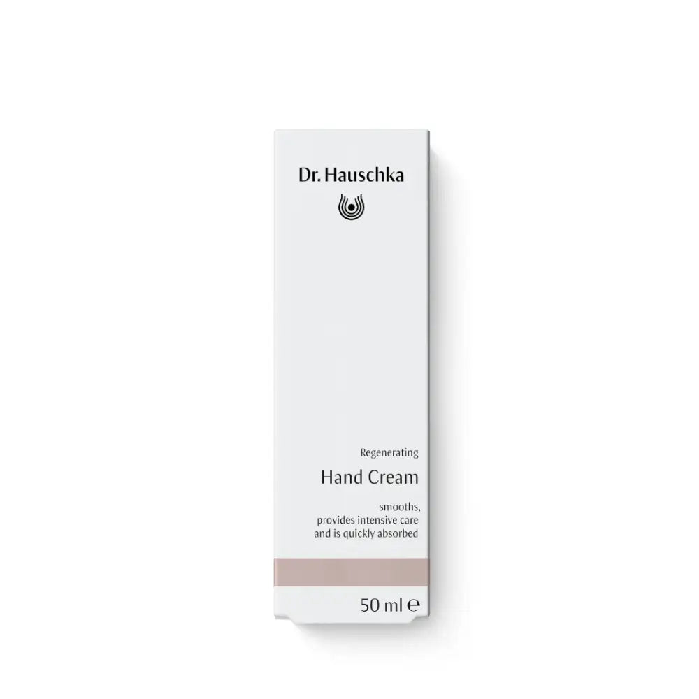 Dr. Hauschka Regenerating Hand Cream in a white box packaging.