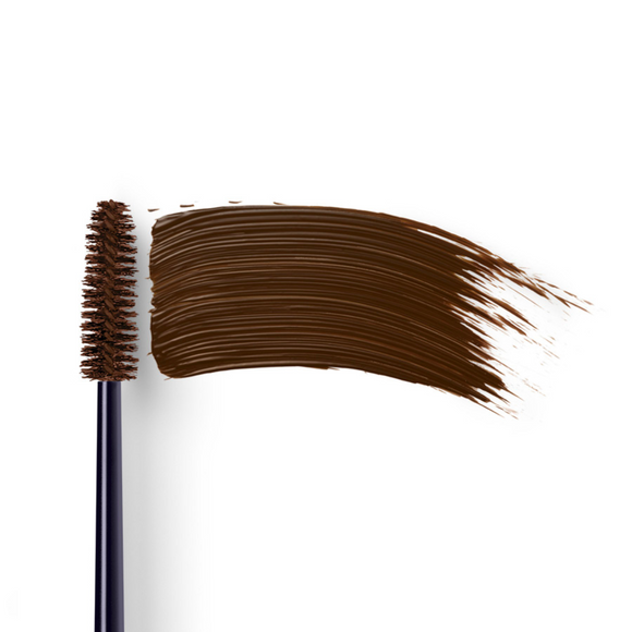 Brown mascara brush and smear.
