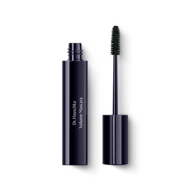 Open tube of dark mascara with wand.