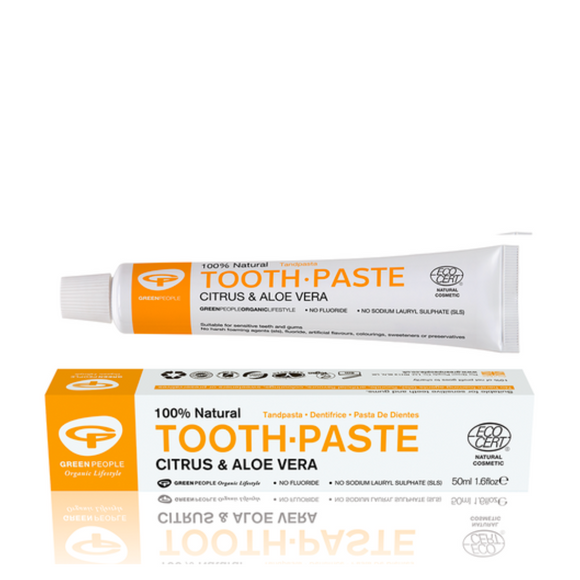 Natural citrus and aloe vera toothpaste.
