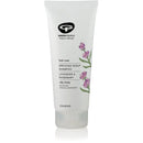 White tube of lavender and rosemary scalp care product with purple flower design.