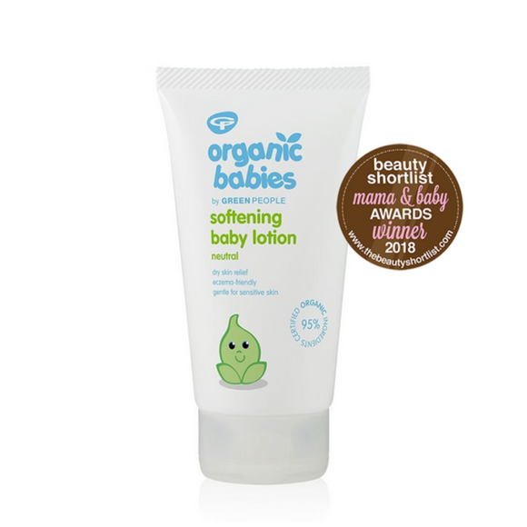 Tube of organic baby lotion.