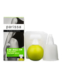 Parissa 2-in-1 roll-on organic sugar wax kit with applicator bottles.