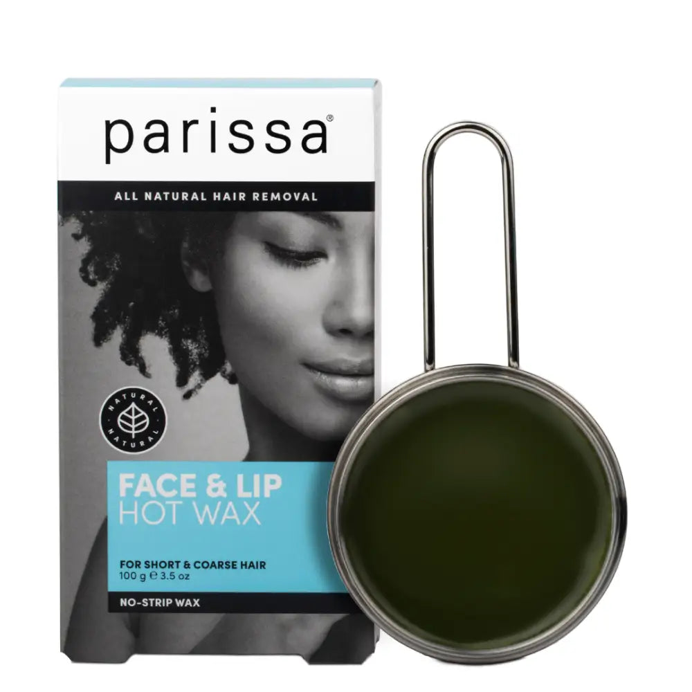 Parissa face and lip hot wax hair removal product with a metal wax warmer.