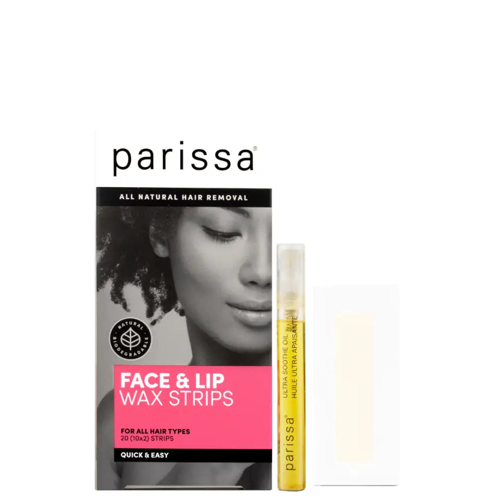 Parissa face and lip wax strips package with an applicator.