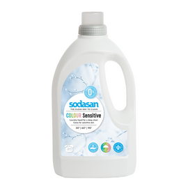 White bottle of color-sensitive laundry detergent.