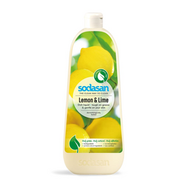 Bottle of lemon and lime dish soap.