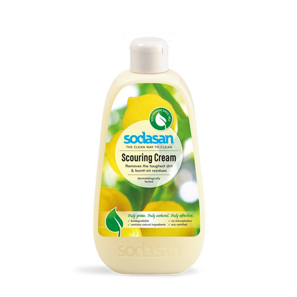 Bottle of Sodasan scouring cream.