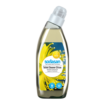Bottle of citrus toilet cleaner.