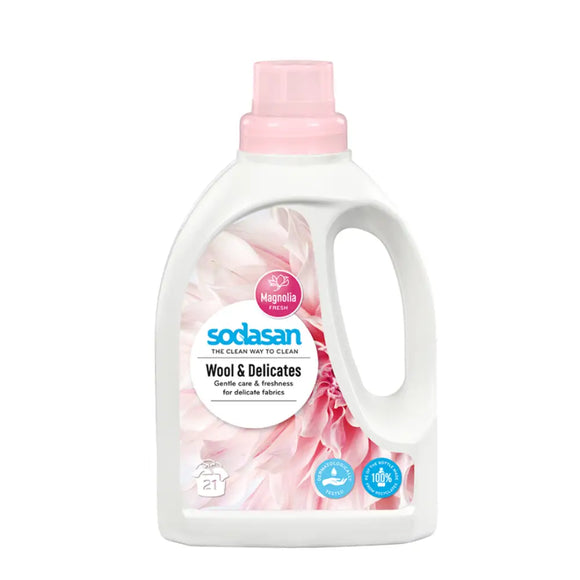 Bottle of wool and delicates detergent.