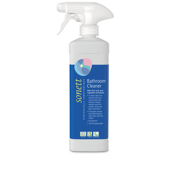 Bathroom cleaner spray bottle.