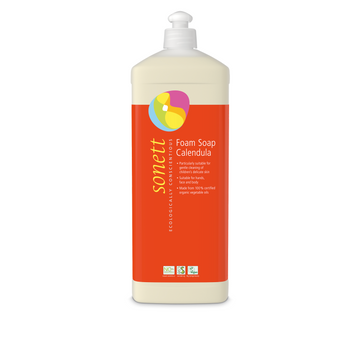 Bottle of calendula foam soap.