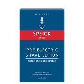 Speick pre-electric shave lotion box.