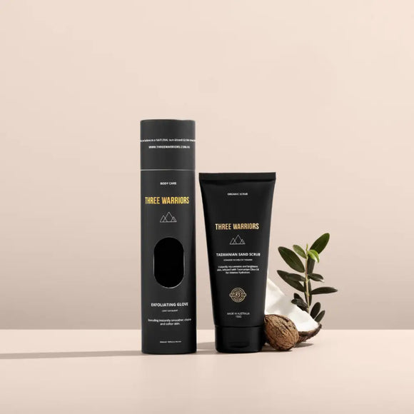 Black skincare product packaging with gold text and minimalist design.