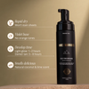 Three warriors self-tan mousse key benefits, with no orange tones, and developing timings. An organic and natural skincare self tanning mousse